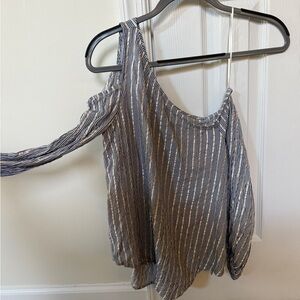 Express Striped Off-Shoulder Blouse